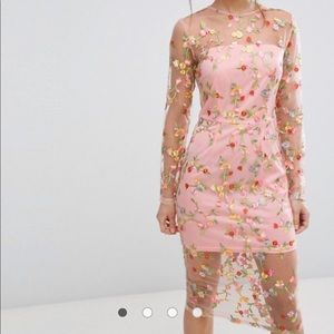 Pretty little things embroidery midi dress